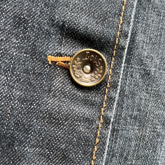 Lois Asymmetrical Denim Skirt Button Front Sz 7 - Picture 3 of 8